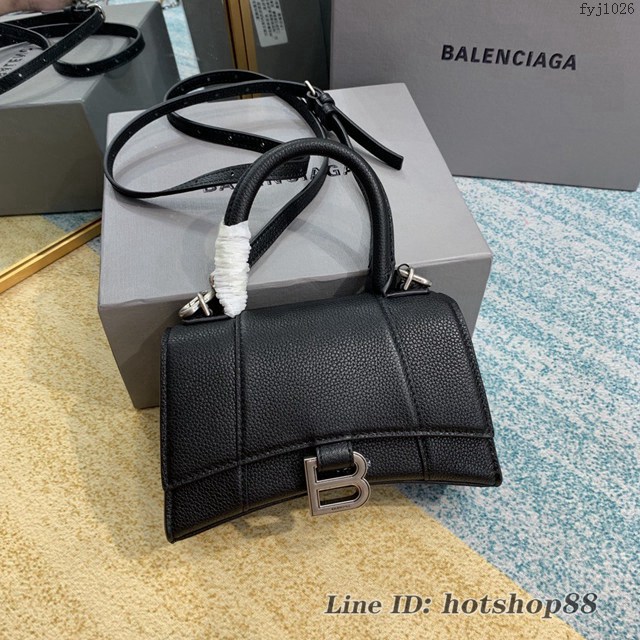 Balenciaga專櫃爆款手提肩背女包 巴黎世家鑽石紋xs小號Hourglass沙漏包 fyj1026