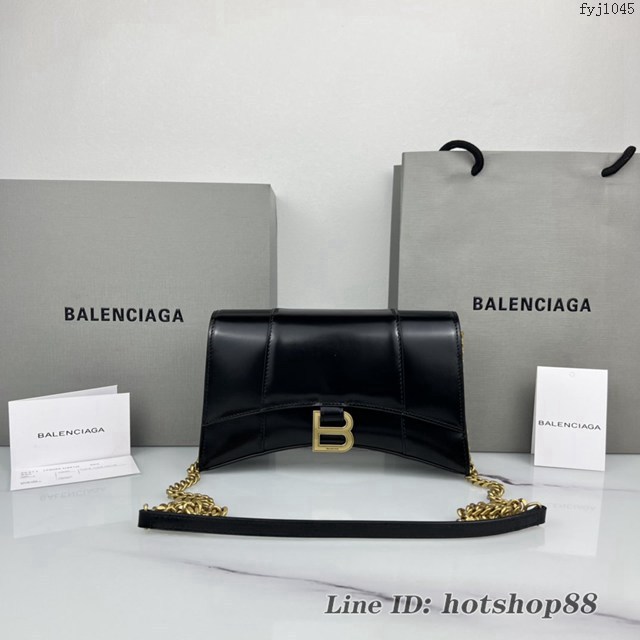 Balenciaga專櫃爆款鱷魚紋牛皮女包鏈條包 巴黎世家經典沙漏鏈條斜挎包 fyj1045