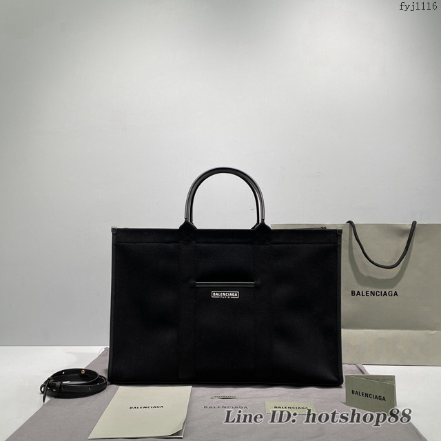 Balenciaga專櫃爆款單肩斜挎購物袋 巴黎世家Hardware系列棉布肩帶托特包 款號：92721 fyj1116