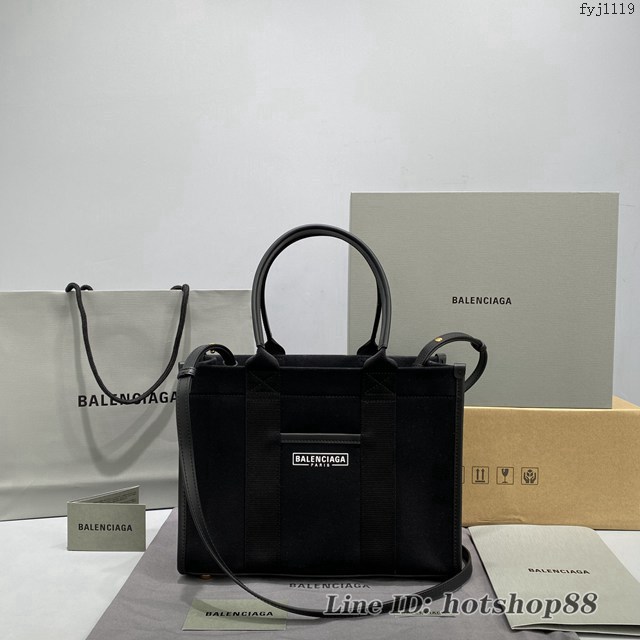 Balenciaga專櫃爆款單肩斜挎購物袋 巴黎世家Hardware系列棉布肩帶托特包 款號：92721 fyj1119