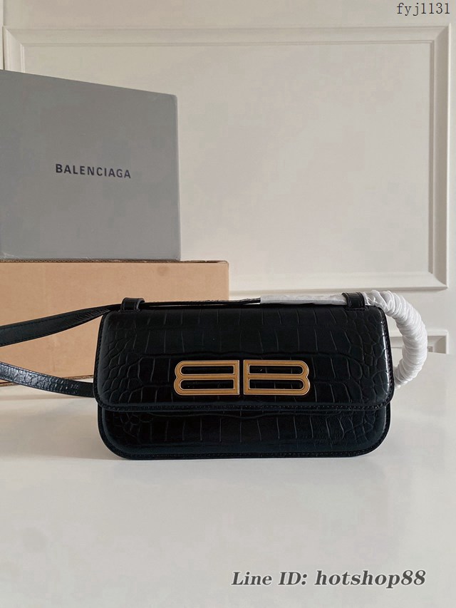 Balenciaga專櫃爆款男女通用牛皮壓紋肩背包 巴黎世家2022春季最新款Gossip bag斜挎包 fyj1131