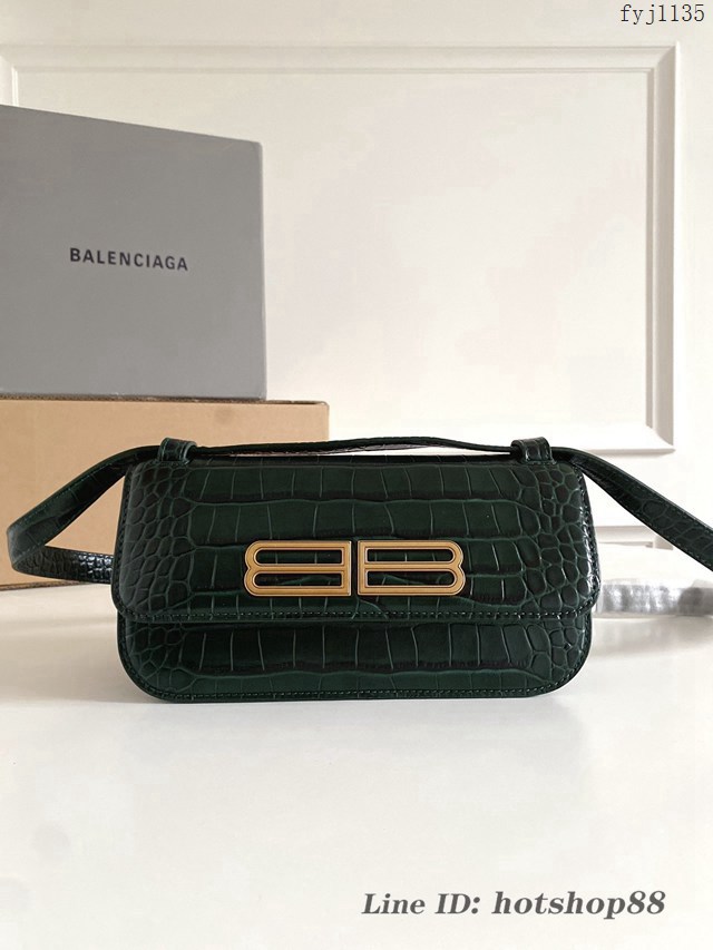 Balenciaga專櫃爆款男女通用牛皮壓紋肩背包 巴黎世家2022春季最新款Gossip bag斜挎包 fyj1135