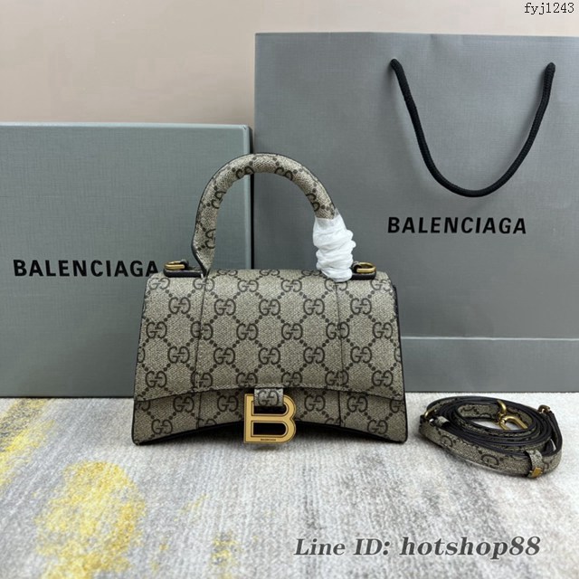 Balenciaga×GUCCI聯名專櫃爆款Xs沙漏包 巴黎世家原單手提肩背包 8895聯名 fyj1243