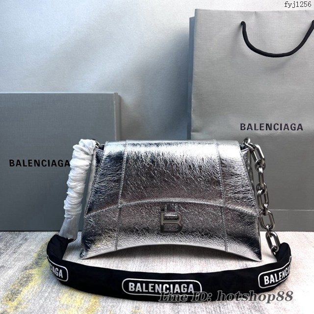 Balenciaga專櫃爆款鱷魚紋女士皮包 巴黎世家2022鏈條包Downtown S號單肩包 款號:8509 fyj1256