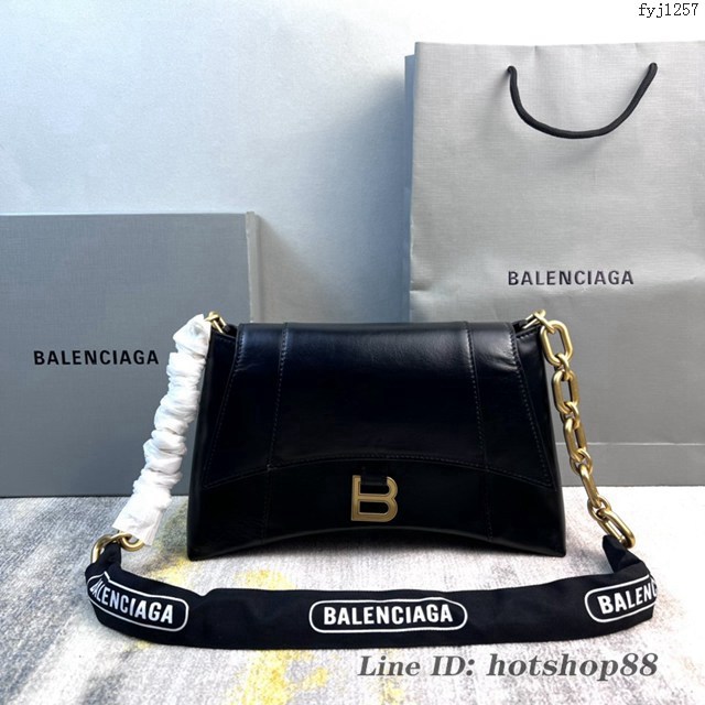 Balenciaga專櫃爆款鱷魚紋女士皮包 巴黎世家2022鏈條包Downtown S號單肩包 款號:8509 fyj1257