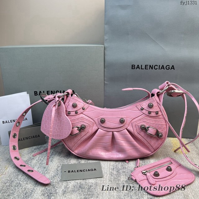 Balenciaga專櫃爆款Le Cagole半月牙腋下包 巴黎世家小號餃子包單肩包 fyj1331