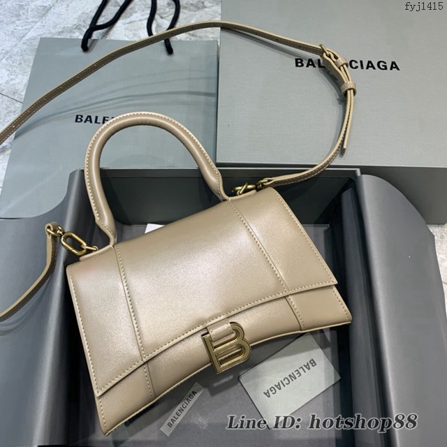 Balenciaga專櫃新款小號手提肩背女包原單沙漏包 巴黎世家亮茶裸色沙漏包 fyj1415