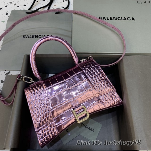 Balenciaga專櫃新款小號手提肩背女包原單沙漏包 巴黎世家星空粉色沙漏包 fyj1418