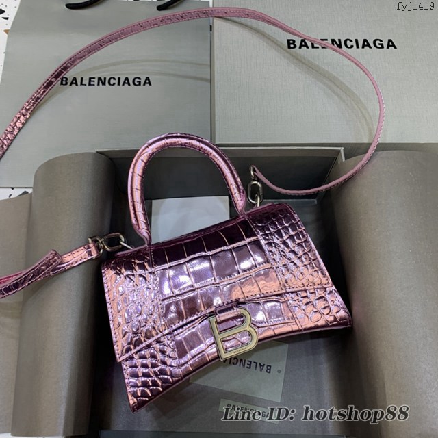 Balenciaga專櫃新款mini號手提肩背女包原單沙漏包 巴黎世家星空粉色沙漏包 fyj1419