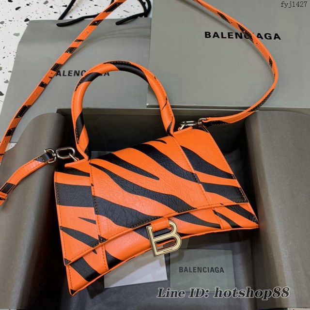 Balenciaga專櫃新款小號手提肩背女包原單沙漏包 巴黎世家虎紋沙漏包 fyj1427