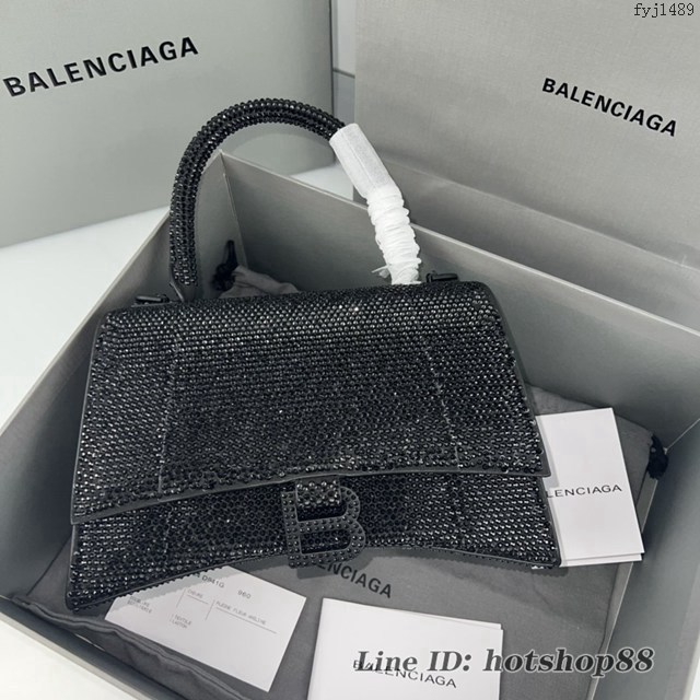 Balenciaga專櫃爆款燙磚重手工中號沙漏包手提包 巴黎世家Hourglass沙漏包 款號：8895 fyj1489