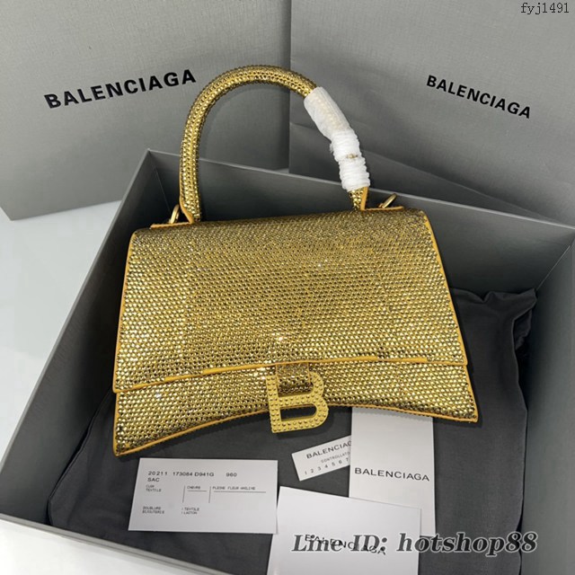 Balenciaga專櫃爆款燙磚重手工中號沙漏包手提包 巴黎世家Hourglass沙漏包 款號：8895 fyj1491