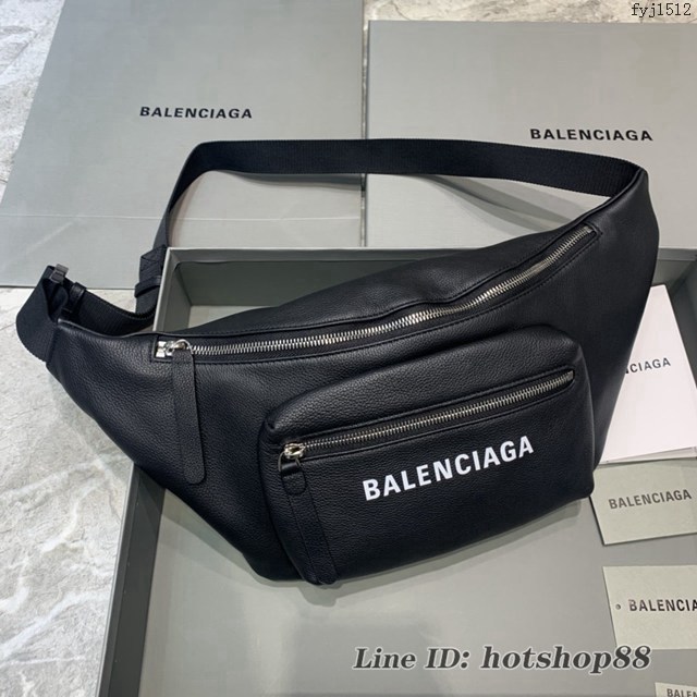 Balenciaga專櫃爆款大號腰包 巴黎世家男女同款腰包全皮胸包 fyj1512