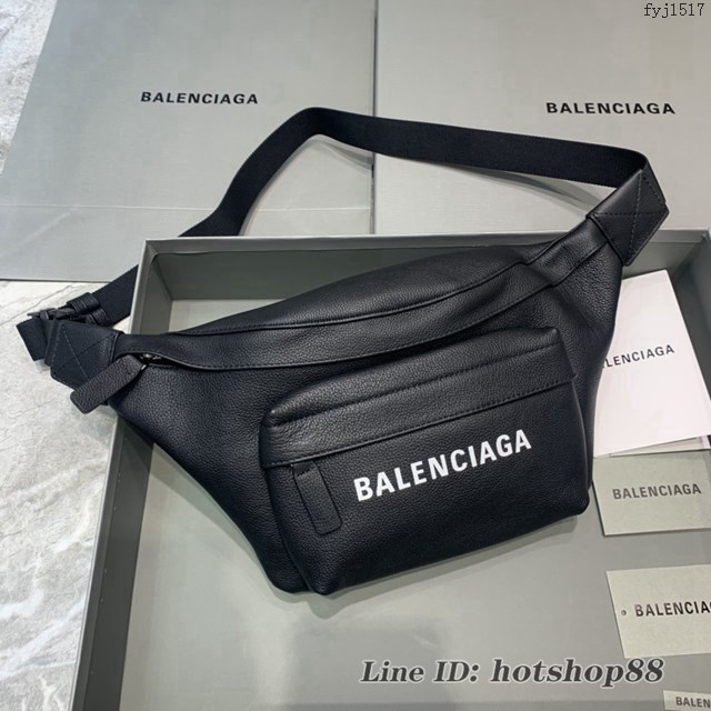 Balenciaga專櫃爆款大號腰包 巴黎世家男女同款腰包全皮胸包 fyj1517