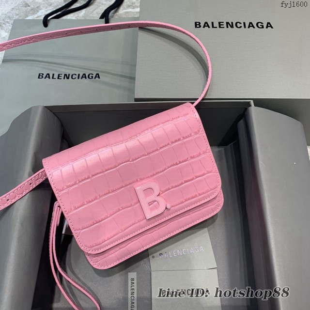 Balenciaga專櫃爆款肩背女包 巴黎世家最新鱷魚紋box單肩斜跨包 fyj1600