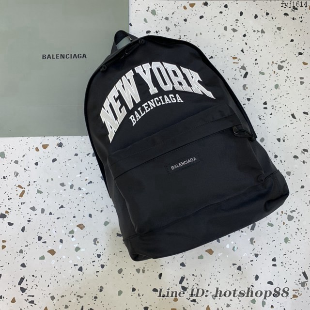 Balenciaga專櫃爆款男女同款黑色布包雙肩包 巴黎世家雙肩背包大書包 fyj1614