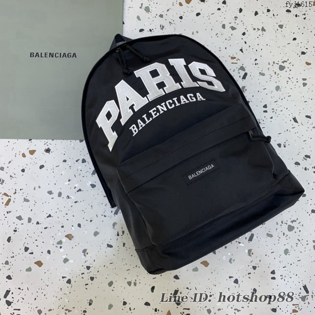 Balenciaga專櫃爆款男女同款黑色布包雙肩包 巴黎世家雙肩背包大書包 fyj1615