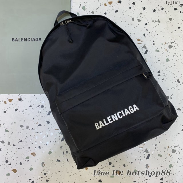 Balenciaga專櫃爆款男女同款黑色布包雙肩包 巴黎世家雙肩背包大書包 fyj1616