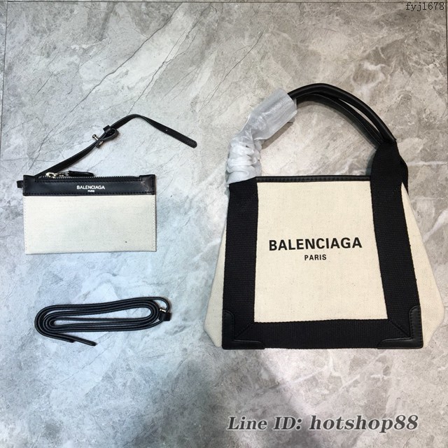 Balenciaga專櫃經典爆款帆布購物袋手提包 巴黎世家迷你托特帆布包 fyj1678