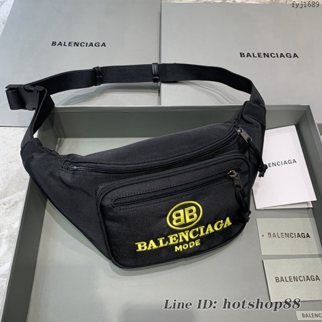 Balenciaga專櫃經典爆款男女同款腰包 巴黎世家帆布胸包腰包 fyj1689