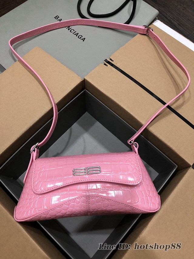 Balenciaga專櫃爆款單肩斜挎女包 巴黎世家小號新款bag翻蓋腋下包 fyj1715