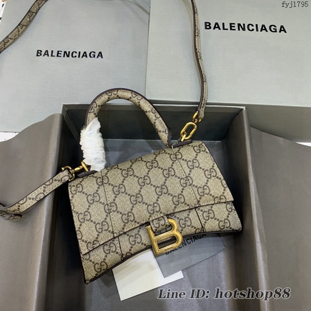 Balenciaga專櫃爆款女士mini號手提包 巴黎世家gucc聯名雙G沙漏包 fyj1795