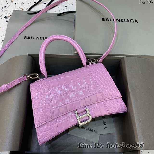 Balenciaga專櫃爆款女士小號手提包 巴黎世家藍紫色沙漏包 fyj1796