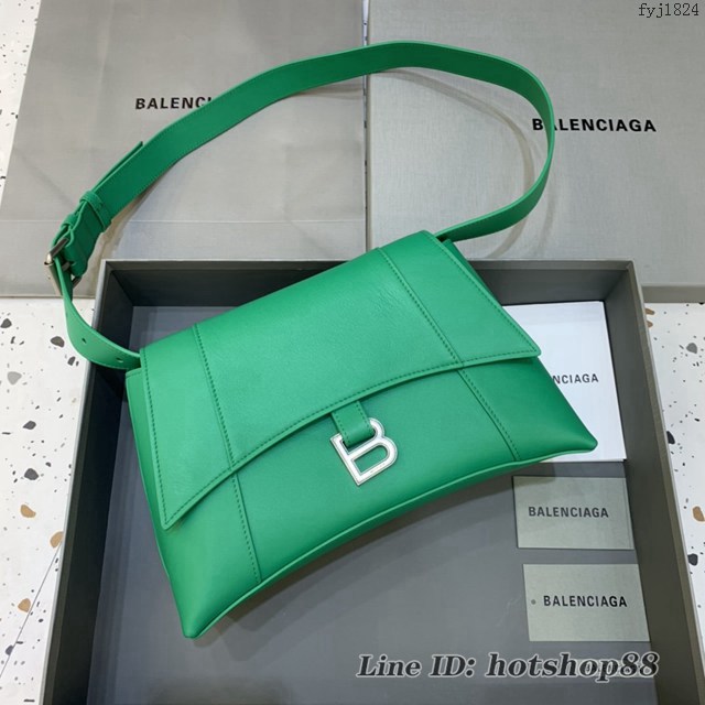 Balenciaga巴黎世家專櫃爆款大號平紋綠色Hourglass沙漏包 fyj1824