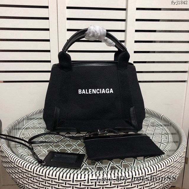 Balenciaga專櫃爆款大號購物袋手提帆布包 巴黎世家新版一行字帆布字母包 fyj1842