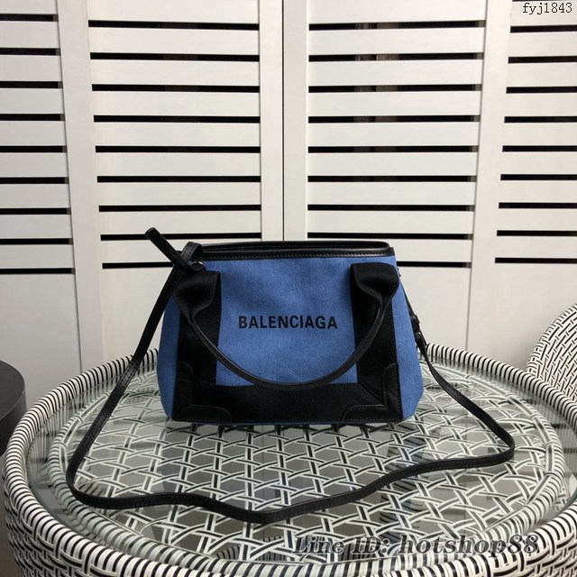 Balenciaga專櫃爆款小號購物袋手提帆布包 巴黎世家新版一行字帆布字母包 fyj1843