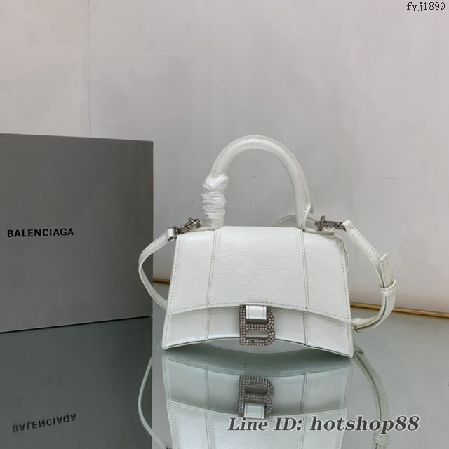 Balenciaga專櫃爆款手搓紋鑽扣xs號手提包 巴黎世家Hourglass沙漏包 fyj1899