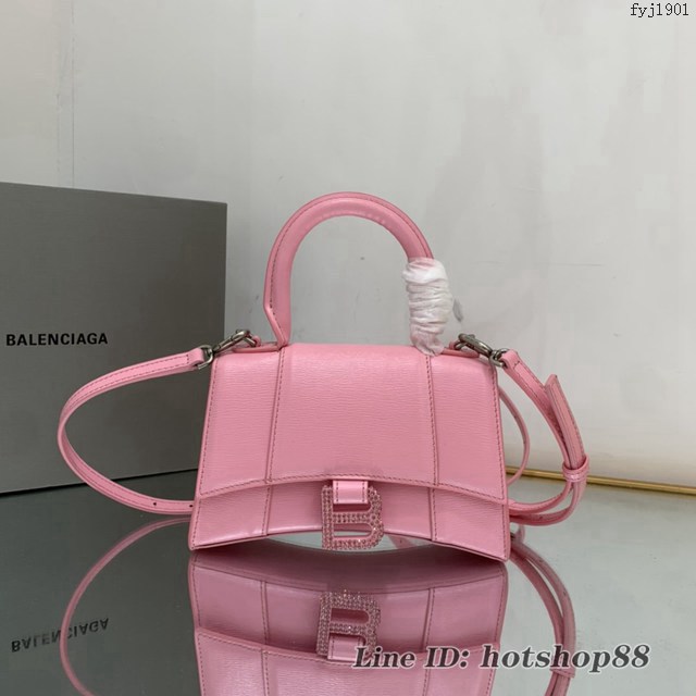 Balenciaga專櫃爆款手搓紋鑽扣xs號手提包 巴黎世家Hourglass沙漏包 fyj1901