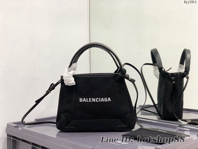 Balenciaga專櫃爆款mini帆布手提女包 巴黎世家NAVY CABAS子母購物袋托特包 型號390346 fyj1911