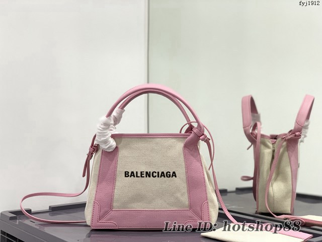 Balenciaga專櫃爆款mini帆布手提女包 巴黎世家NAVY CABAS子母購物袋托特包 型號390346 fyj1912