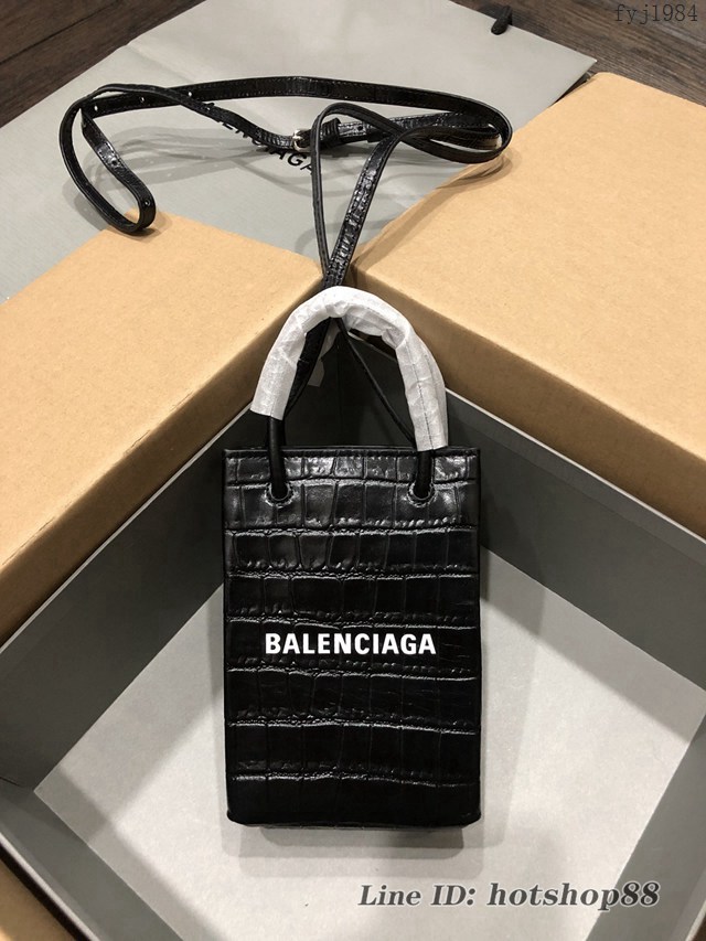 Balenciaga專櫃爆款牛皮購物袋 巴黎世家手提肩背迷你女包手機包 fyj1984