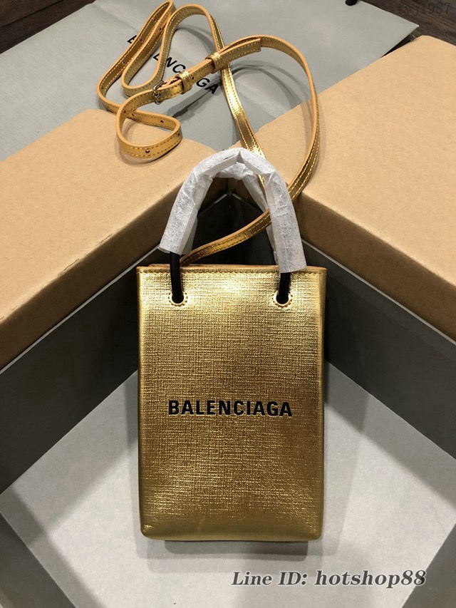 Balenciaga專櫃爆款牛皮購物袋 巴黎世家手提肩背迷你女包手機包 fyj1987