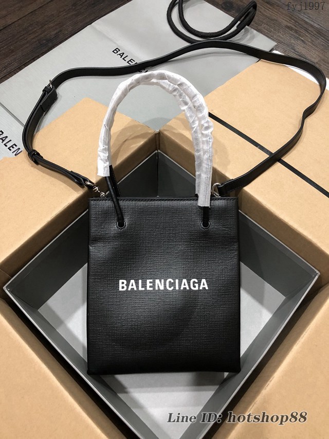 Balenciaga專櫃爆款牙籤紋小牛皮手提托特包 巴黎世家小號方形購物包 fyj1997