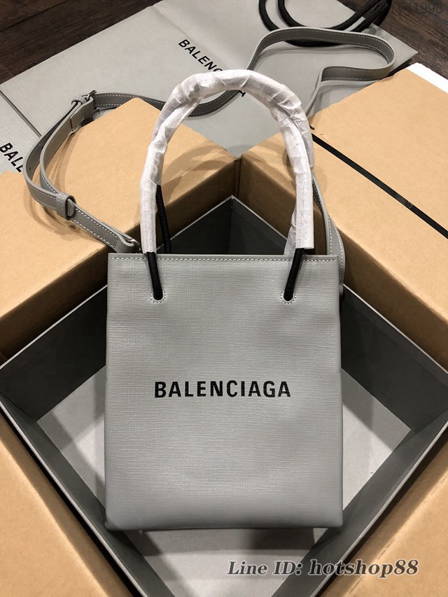 Balenciaga專櫃爆款牙籤紋小牛皮手提托特包 巴黎世家小號方形購物包 fyj1998