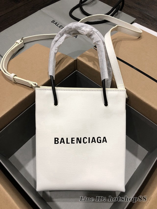 Balenciaga專櫃爆款牙籤紋小牛皮手提托特包 巴黎世家小號方形購物包 fyj1999