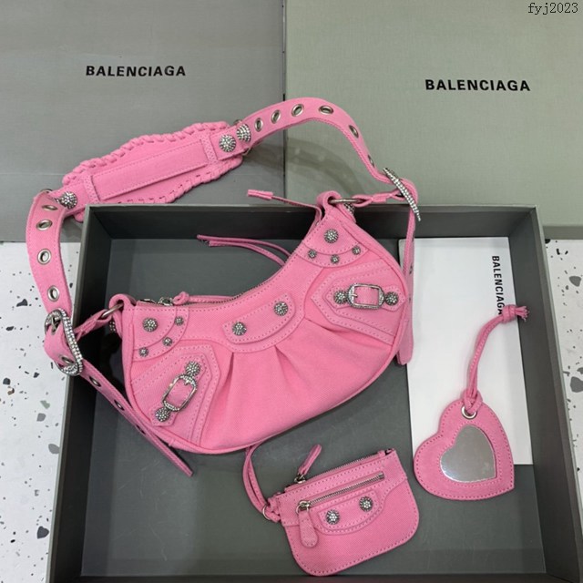 Balenciaga專櫃爆款經典機車包系列巴黎世家Le Cagole半月牙腋下包小號斜挎包 fyj2023