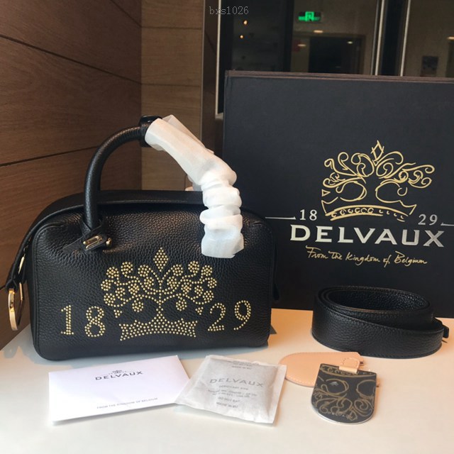 Delvaux經典Cool Box荔枝紋手提女包 德爾沃專櫃手提肩背手袋女包 bxs1026