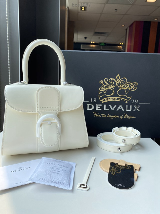 Delvaux頂級原單Brillant box皮雙環白色手提女包 德爾沃專櫃經典Brillant PM包袋 bxs1067