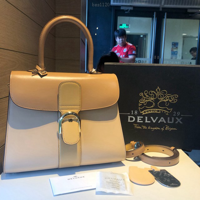 Delvaux頂級原單Brillant box皮雙環象牙白手提女包 德爾沃專櫃經典Brillant PM包袋 bxs1120