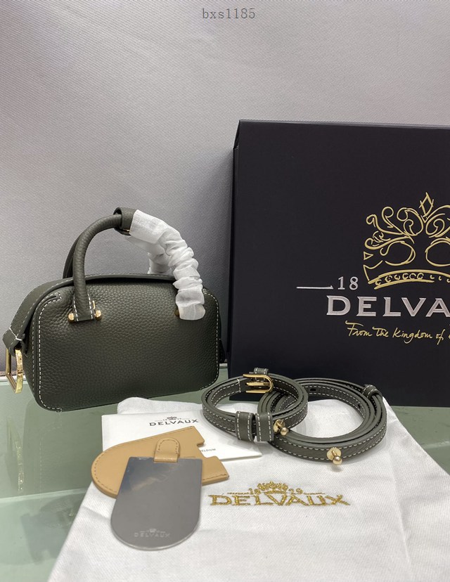 Delvaux全新系列英倫綠CoolBox手袋 德爾沃專櫃Nano尺碼體閑無縫手提女包 bxs1185