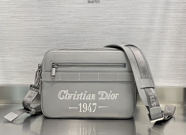 Dior專櫃2022新款Safari信使包男包 刺繡“Christian Dior 1947”迪奧單肩斜背包 fkd1723