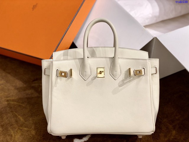 Hermes專櫃經典款手提女包 愛馬仕birkin25cm swift奶昔白 預定款 ttd1038