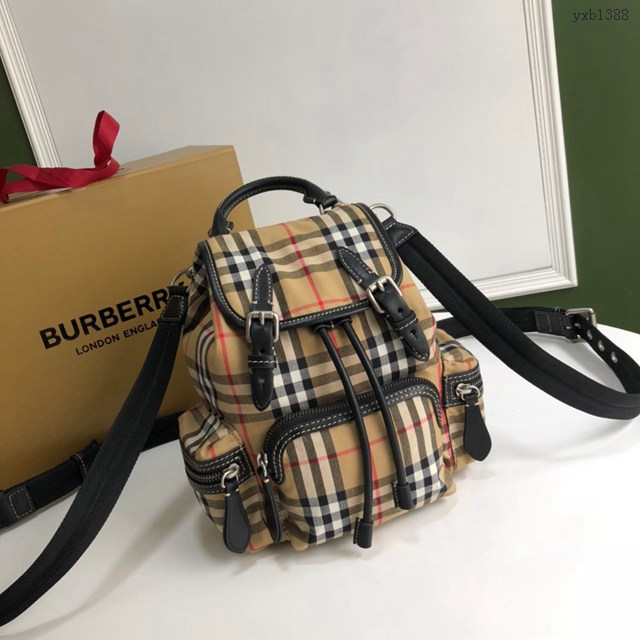 Burberry專櫃新款迷你小號Vintage格紋斜背式軍旅背包 巴寶莉女士後背包 yxb1388