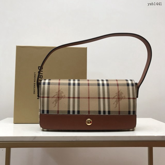 Burberry專櫃新款中古vintage法棍腋下包 巴寶莉肩背女包 yxb1441