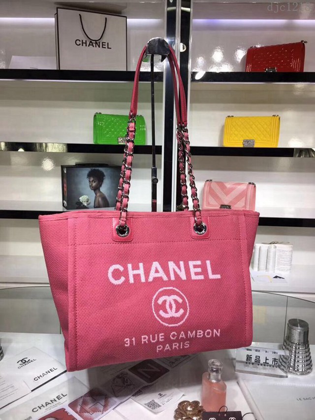 CHANEL女包 A67001 早春新款 牛仔帆布女士休閒購物袋 Chanel單肩沙灘包 香奈兒手提袋 djc1218