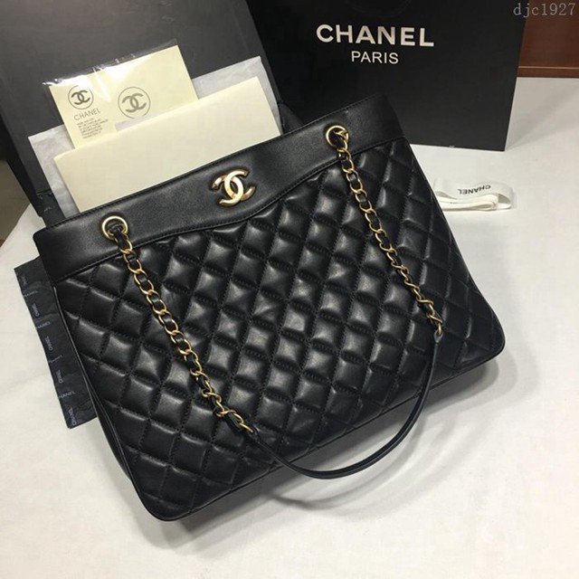 CHANEL女包 57030 購物袋 原版小羊皮 香奈兒手提袋 Chanel鏈條肩背包 djc1927